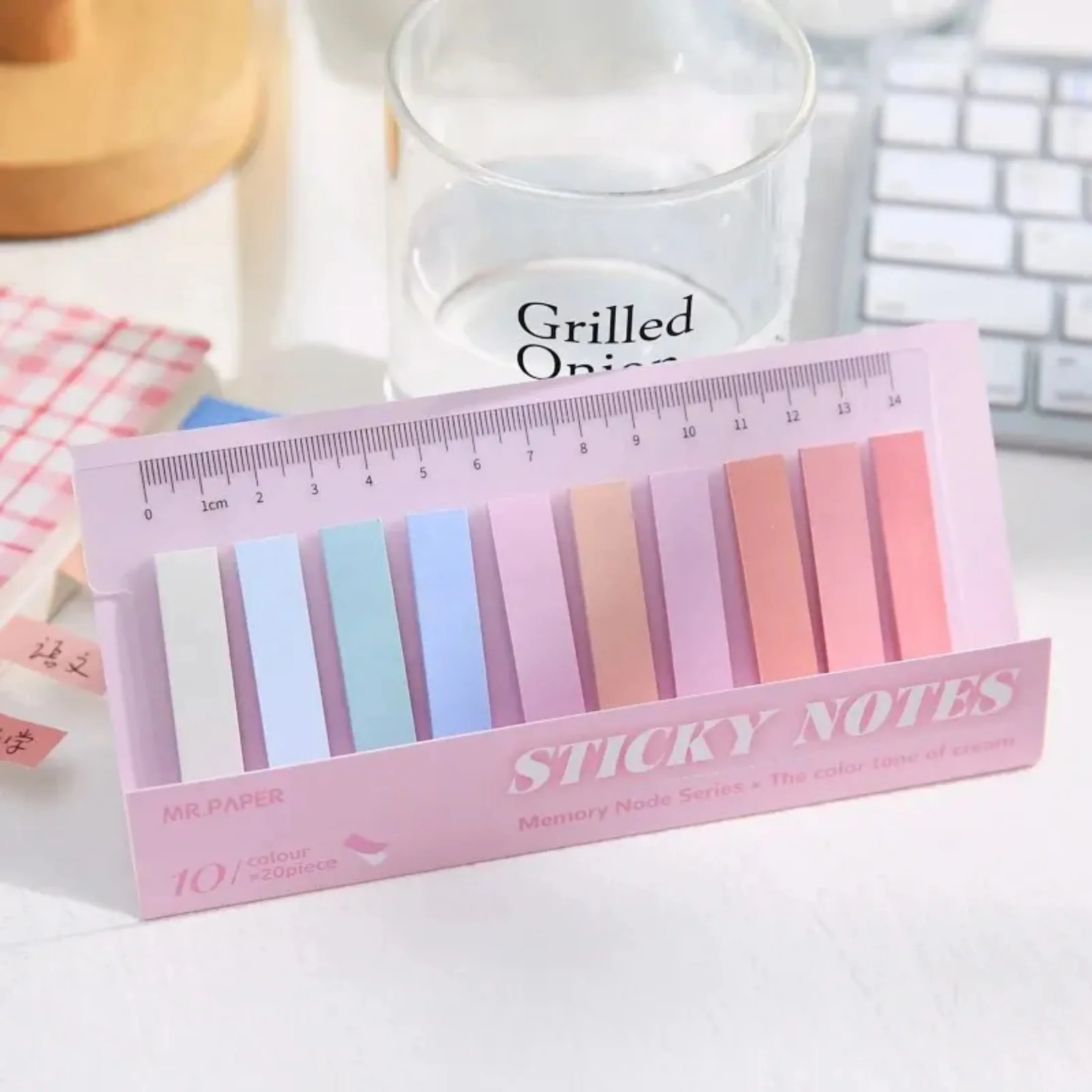 200PCS Simplicity Morandi Gradient Memo Pad Multifunctional Note Markers Index Stickers Stationary Supplies 6 Style