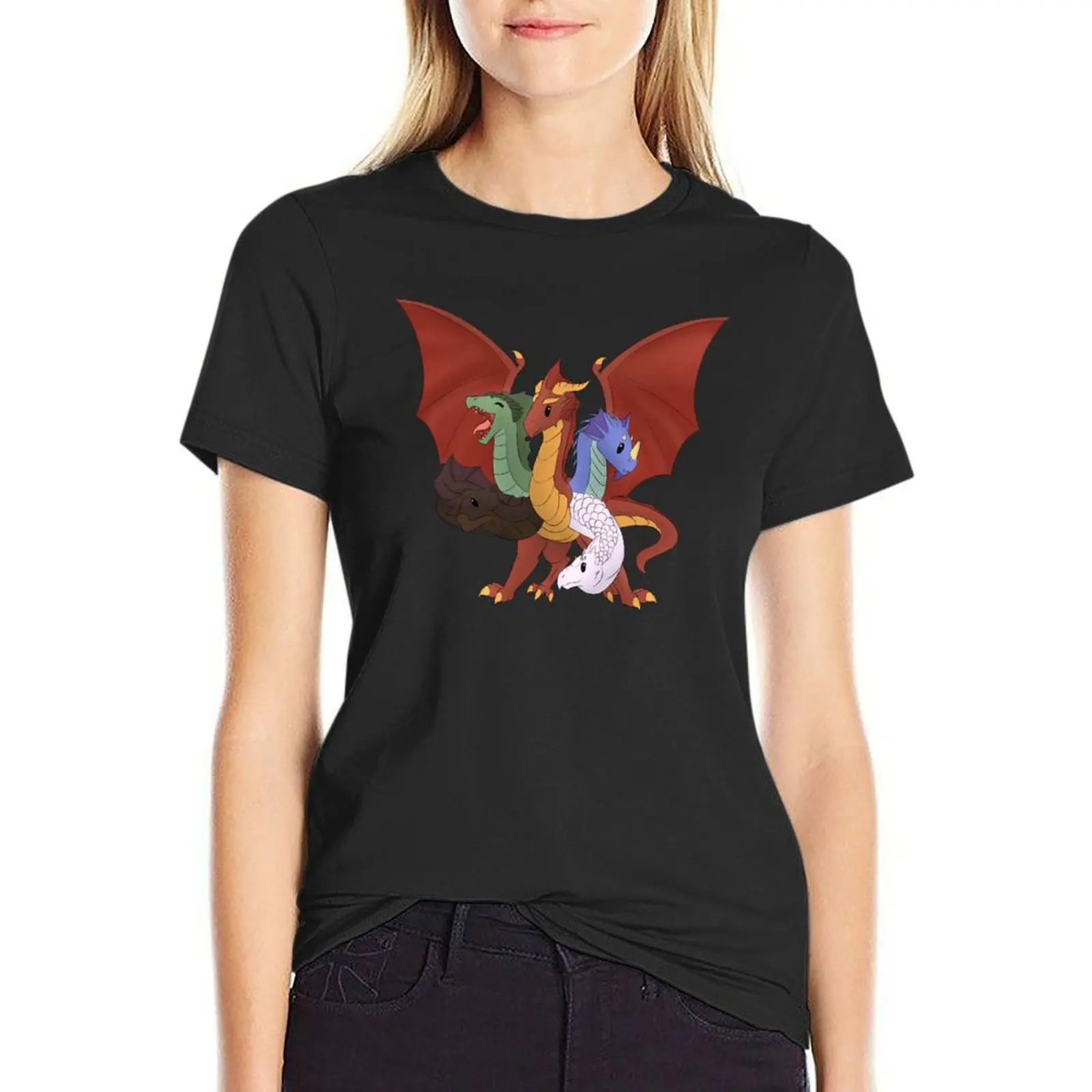 Tiny Tiamat T-Shirt Female clothing plus size tops Aesthetic clothing summer top womans clothing