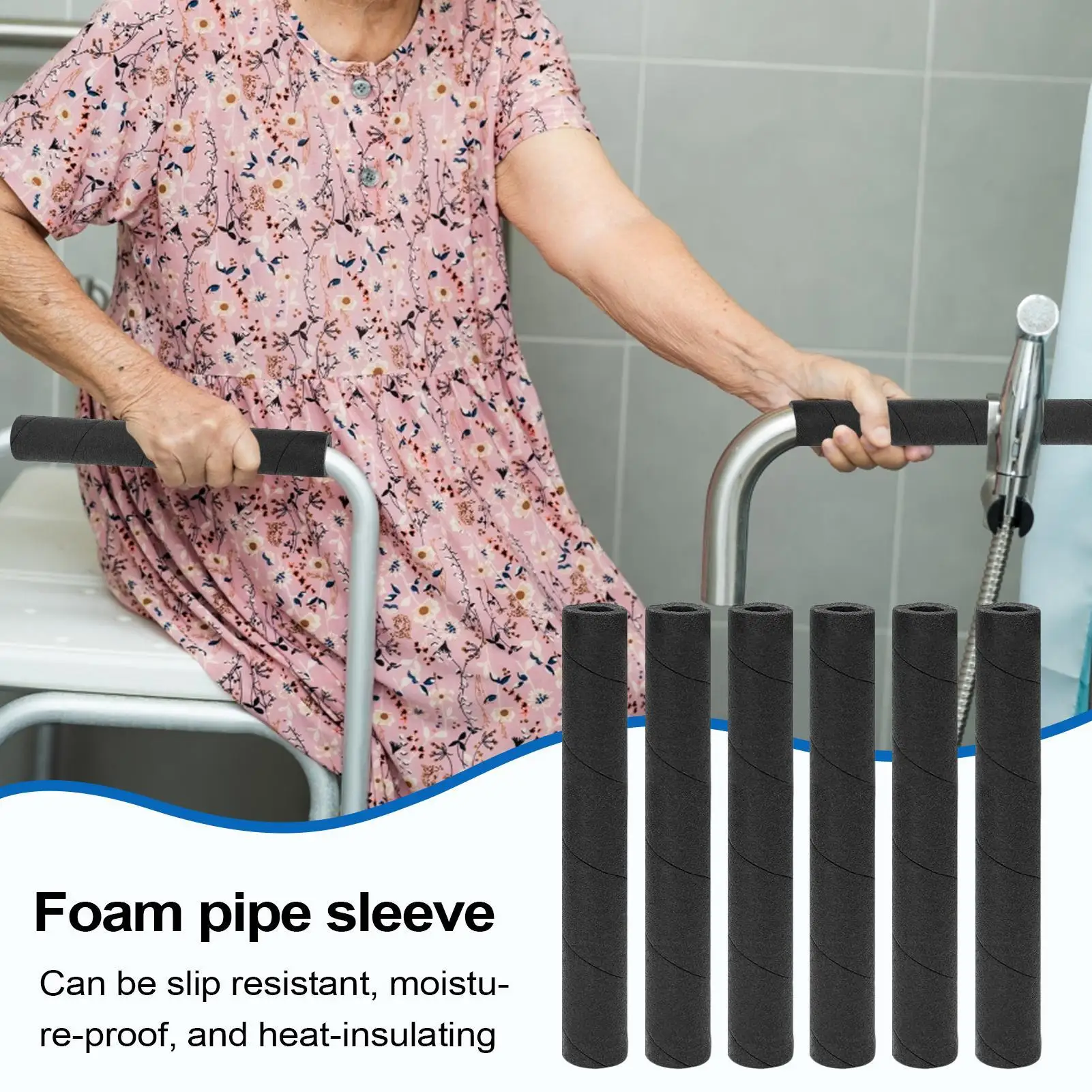 

Пенные трубки, 6 шт., изоляционная пленка для труб, черные полые чехлы для трубок для гитарной стойки, багажник на крышу, ручка тренажера, тренажерный зал в помещении