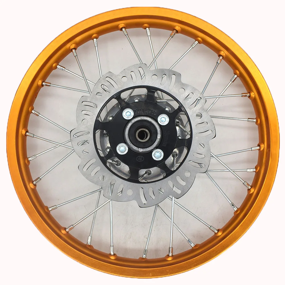 

1.40-14 Front Rims Aluminum Circle Steel 28 Spokes Hub With Braked Disc Plate for Dirt Pit Bike Motocross Off-Road Motorcycle
