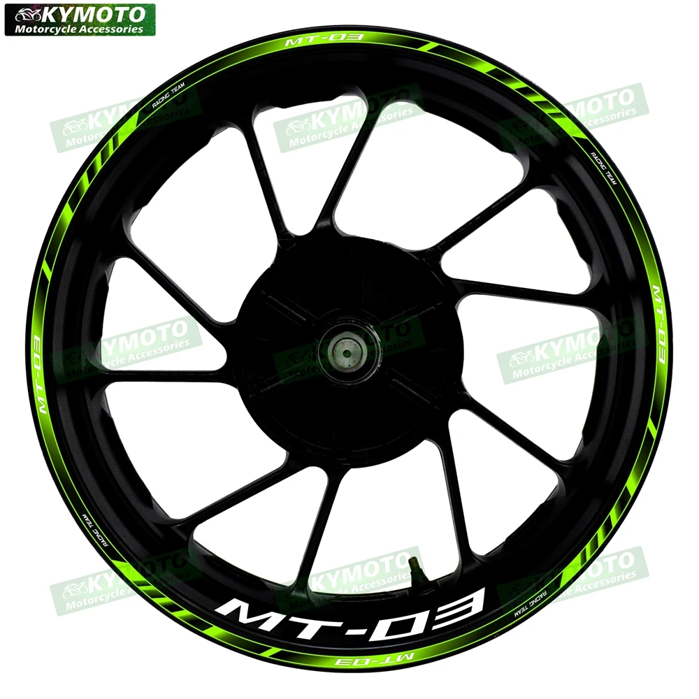 สติ๊กเกอร์ตกแต่งล้อรถมอเตอร์ไซค์ MT-03 MT03 ขนาด 17 นิ้ว สำหรับล้อหน้าและล้อหลัง แบบสะท้อนแสง