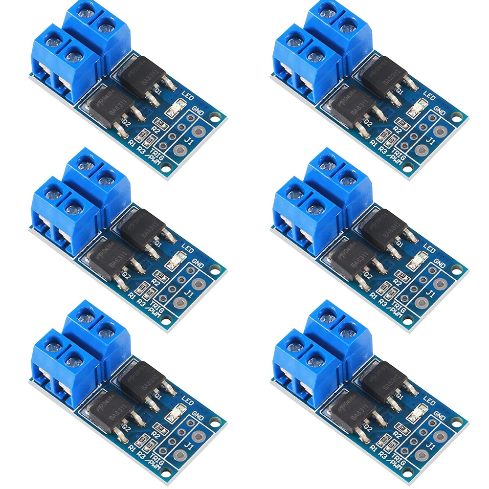 6Pcs DC 5V-36V 15A 400W Dual High-Power MOSFET Trigger Switch Drive Module 0-20KHz PWM Adjustment Electronics Switch Control