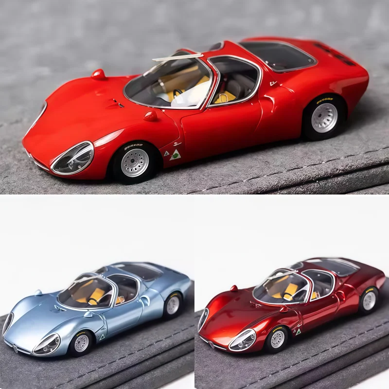 1:64, Alfa Romeo Tipo33 Stradale, изготовленная на заказ ограниченная серия суперкар, статическая миниатюрная модель моделирования автомобиля из смолы.
