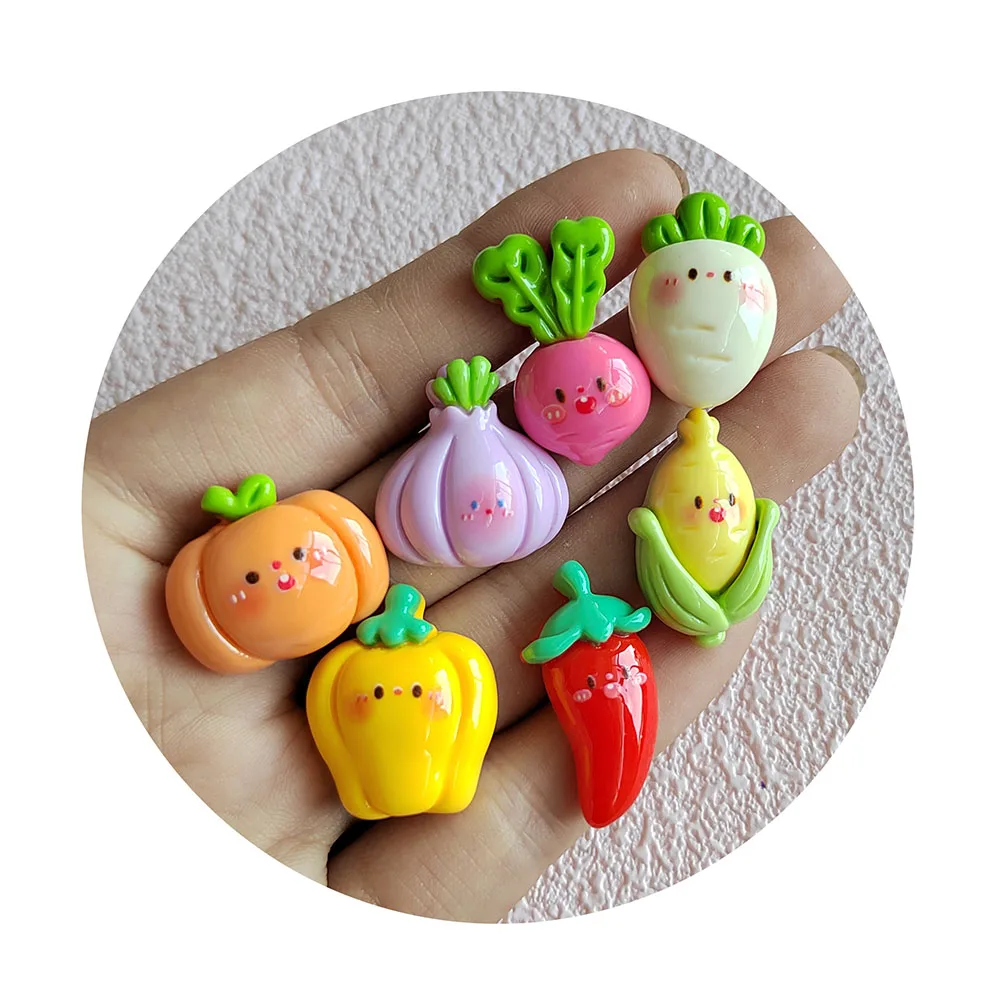 Cute Vegetables Series FlatBack Resin Art Supply Decoration Charm Craft Hair Bow Center Scrapbook Accessories
