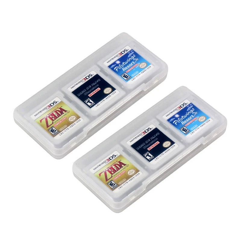 Top 2X Clear 6 In 1 Game Card Storage Case Cartridge Box For Nintendo 3DS XL LL NDS Dsi