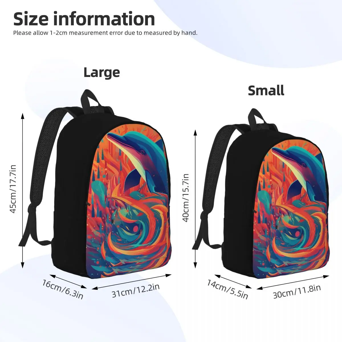 Delphin Leinwand Rucksäcke Abstraktion Illustration atmungsaktive Universal Rucksack Sommer taschen