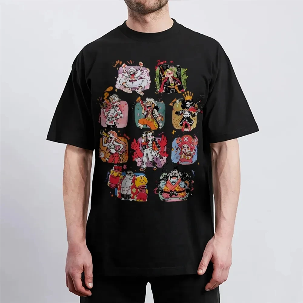 

ONE PIECE, мужская и женская удобная одежда для пар с короткими рукавами в одном стиле, повседневная популярная одежда с короткими рукавами