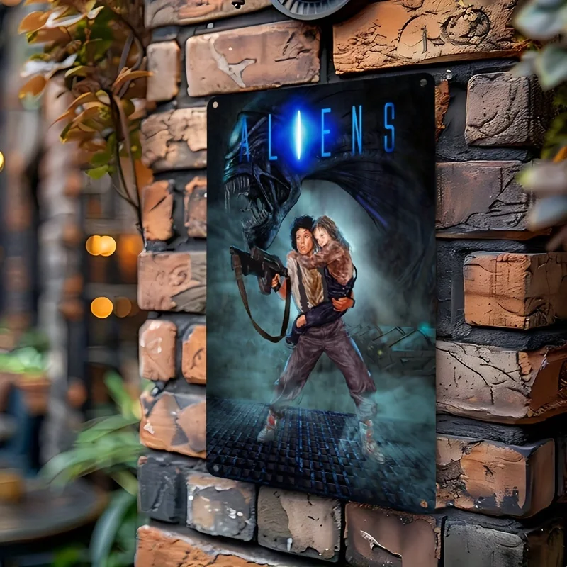 Alien Movie Poster Metal Tin Sign - Durable, Corrosion-Resistant, and Waterproof Wall Art for Home, Office, For Man Cave, Bar D