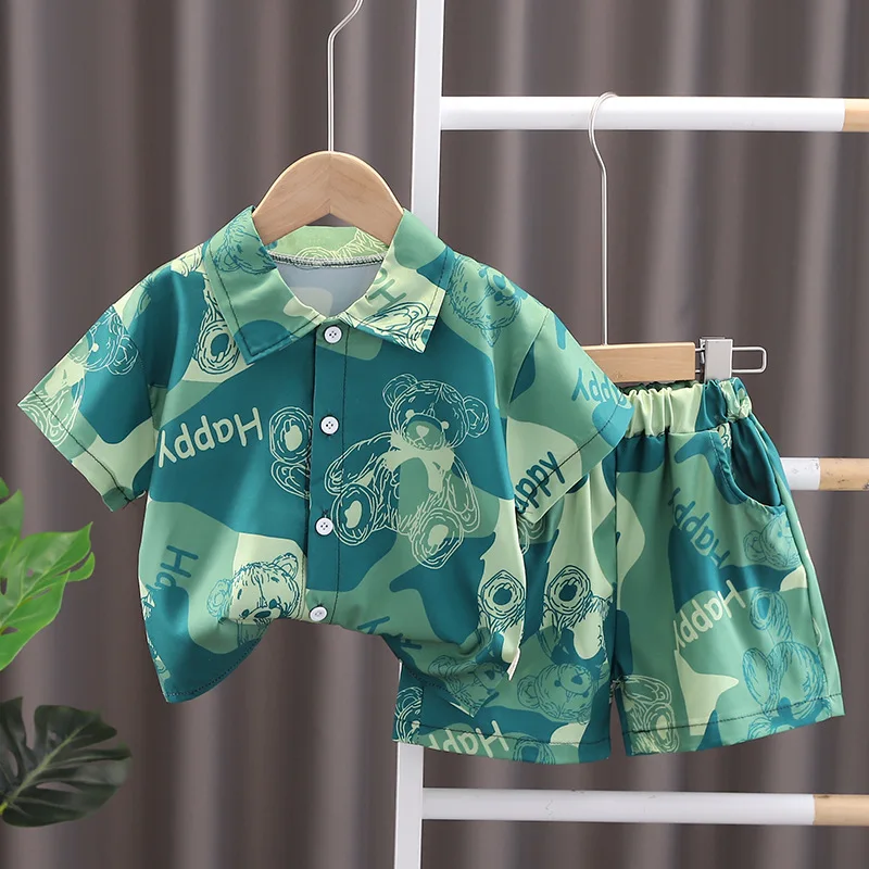 New Summer Baby Clothes Suit Children Boys Casual Shirt Shorts 2Pcs/Sets Toddler Sports Costume Infant Outfits Kids Tracksuits