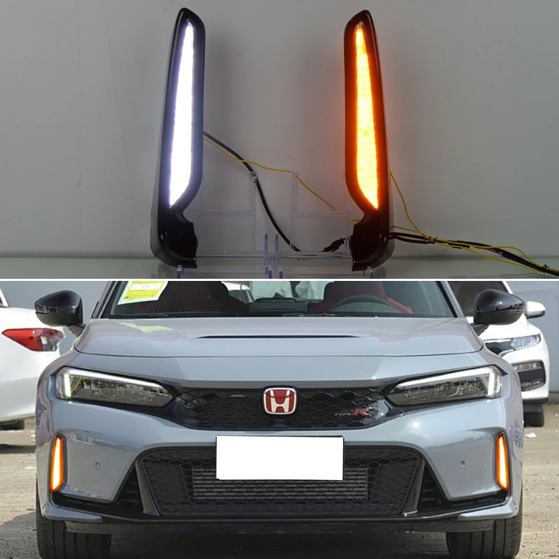 Daytime Running Lights For Honda Civic Type R 2024 12V Car Drl  Turn Signal Auto Led Daylight Acessories Headlight