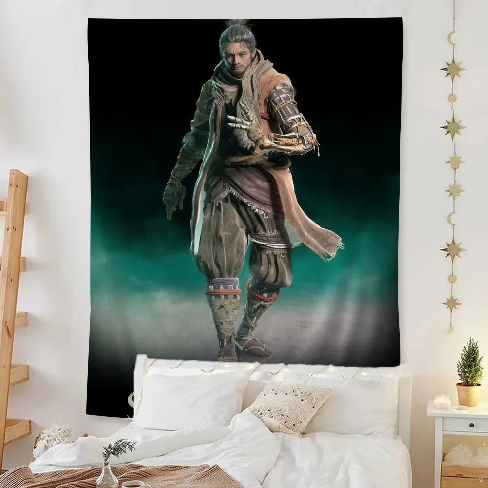 The Game SEKIRO Shadows Die Twice Printed Large Wall Tapestry Art Science Fiction Room Home Decor Decor Blanket