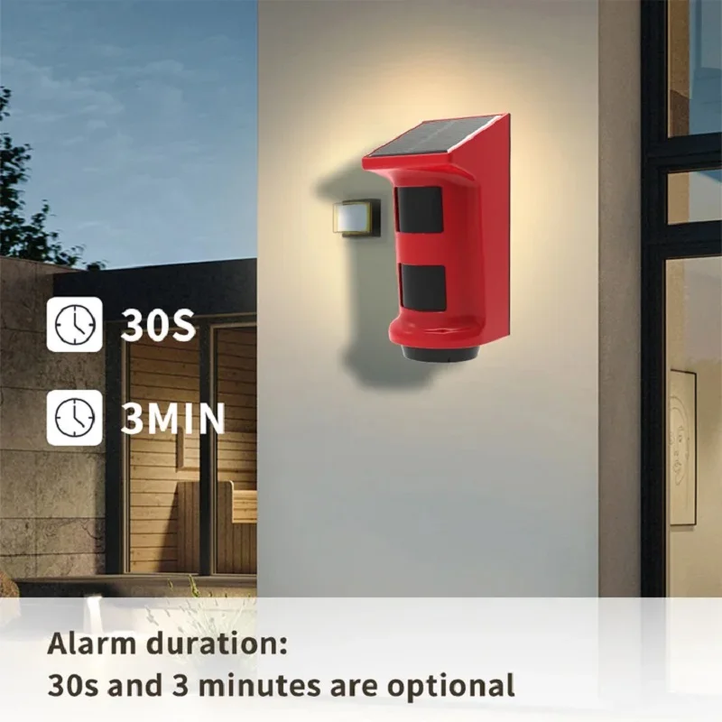 Smartrol Wireless PIR Sensor Alarms Safety Solar Infrared Detector Outdoor Sound Light Alarm Can be Paired With Wireless Sensors