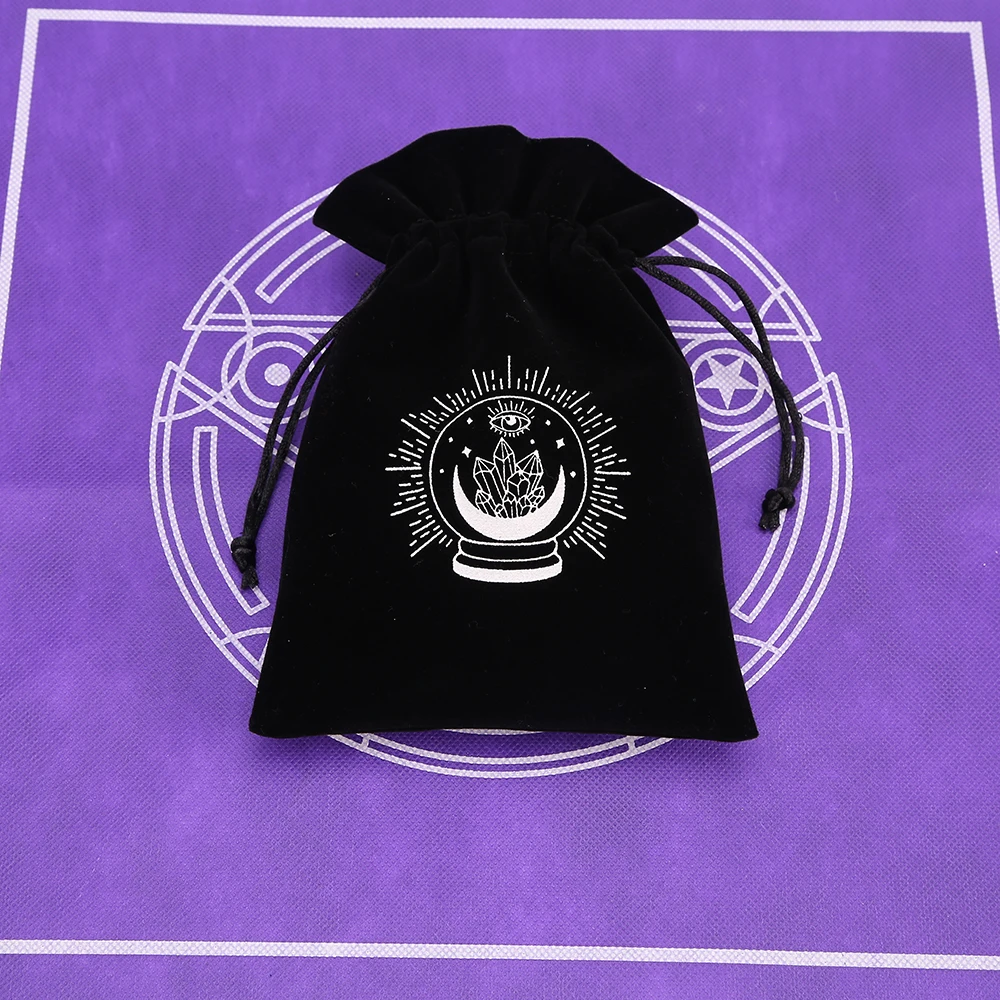 1Pcs 13x18cm Tarot Storage Velvet Bag Drawstring Pocket Board Game Card Embroidery Package Witchcraft Supplies for Altar Tarot