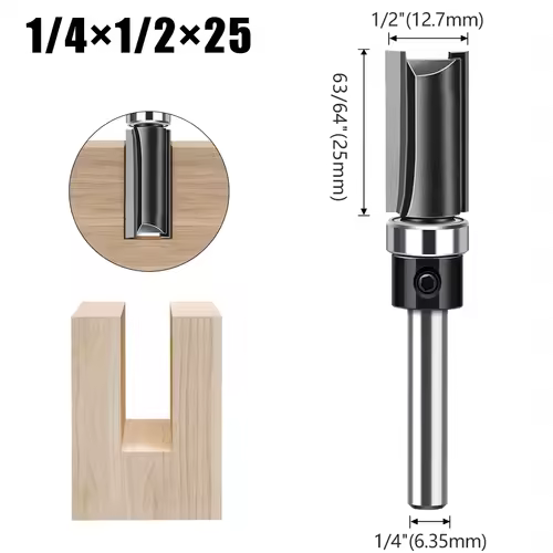 1pc 6mm 1/4"Shank Bearing Straight Router Bit Copy Trimming Cutter Line Cutter Trimming Machine Milling Cutter Woodworking Tools - Image 15