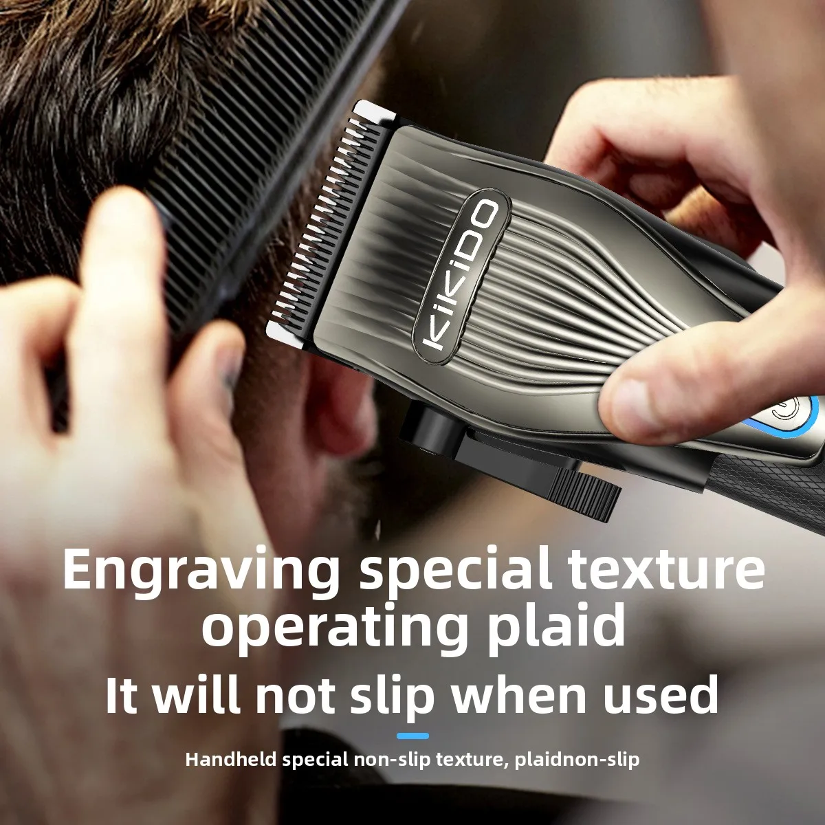 KIKIDO 새로운 디지털 남성용 이발기 세트, USB 고출력 4단 고속 전기 푸시 및 조각 포함