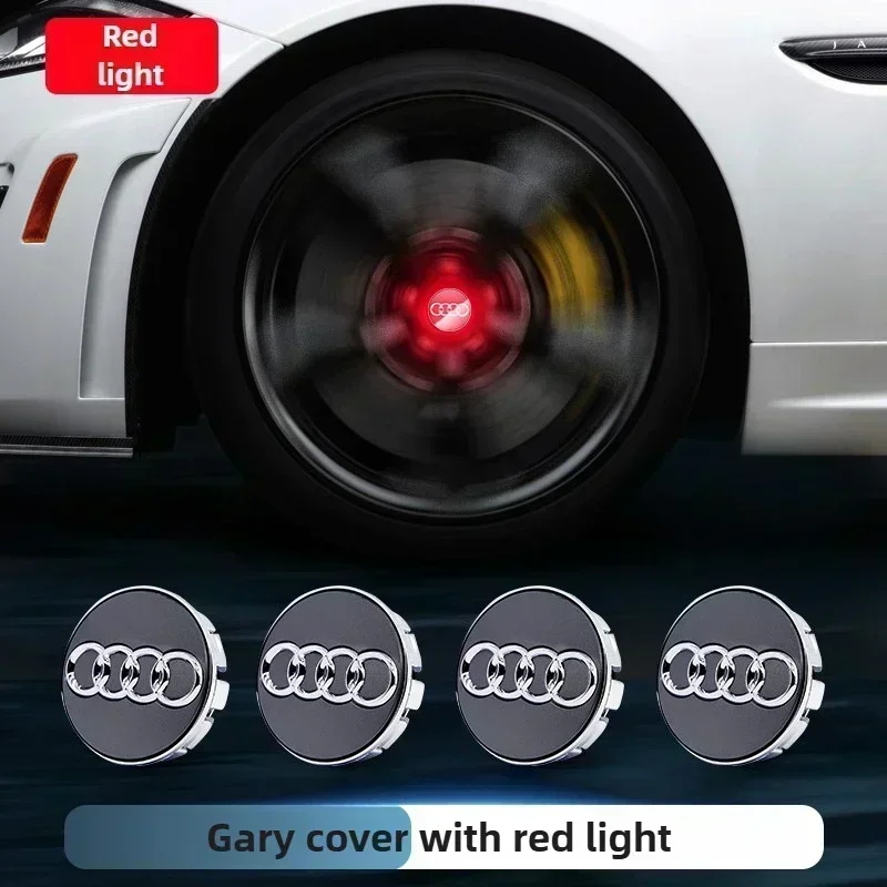 AUDI 4pcs 61mm 68mm Hub Led Lights Cap Car Floating Illumination Wheel Center Covers Caps For AUDI A3 A4 A5 A6 A7 A8 S4 Q7 Q3 Q5 image 3