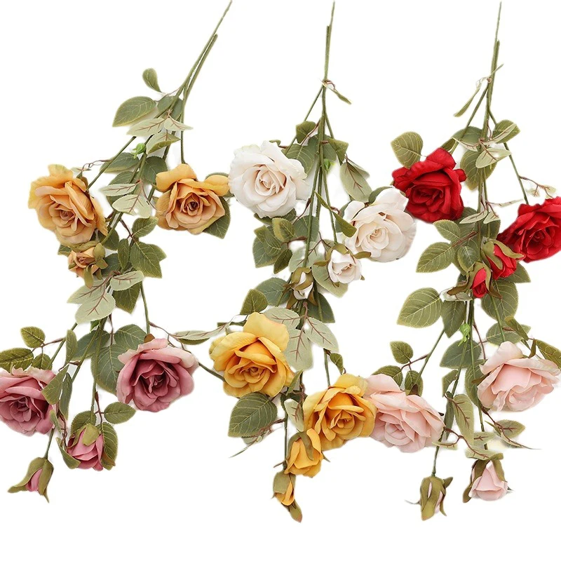 Simulation von vier Großhandel Rosen Hochzeits saal Straße Layout Rosen Home Fenster Display gefälschte Blumen