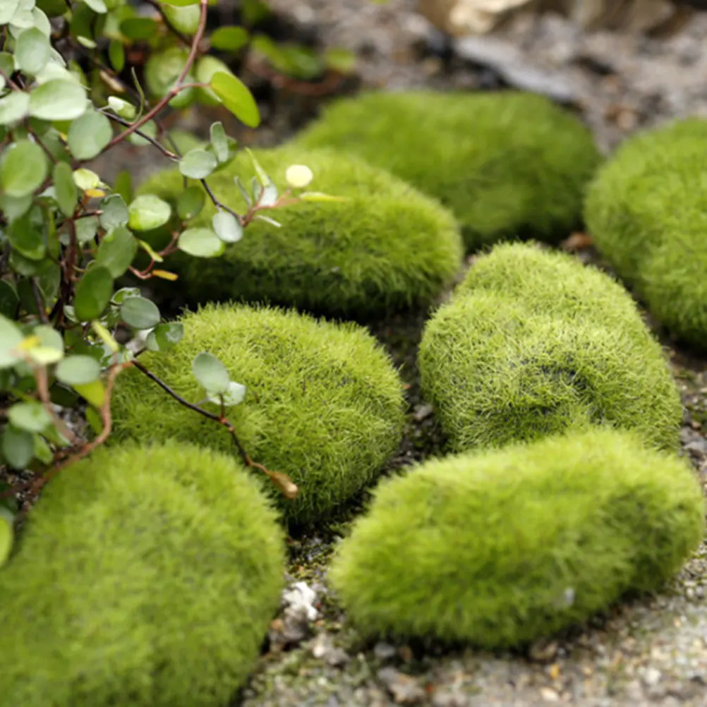 

6 шт., имитация камня, зеленый мх, легкий искусственный камень, украшение, микропейзаж, декор, сделай сам, украшение для сада, лужайки