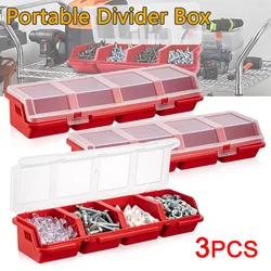 3pcs Screw Organizer Box Parts Storage Container Plastic Tool Box for Garage Workshop Hardware Earring Necklace Bead Storage Bin