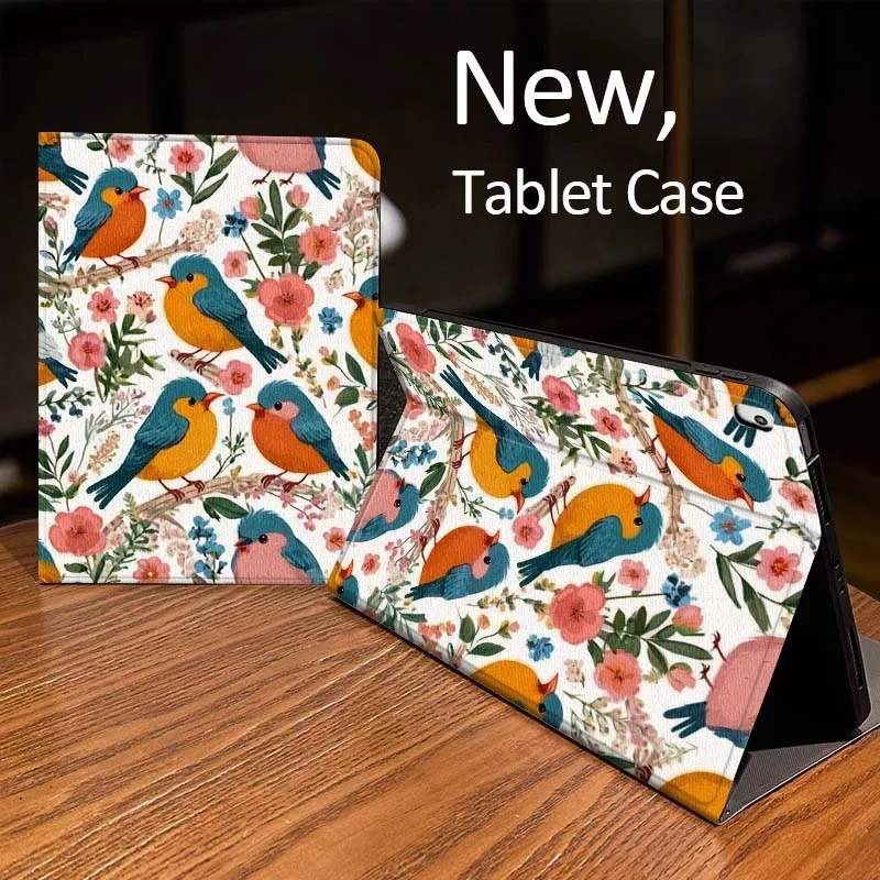 

Cartoon Bird Floral Pattern Case For iPad Pro mini Air 1 2 4 3 5 6 7 8gen 9gen 11 M2 M3 M4 6th 7th 10th 11th Gen 2025 Tablet