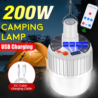 Solar Light Bulb Camping Solar LED Light USB Rechargeable 5Lighting Modes Tent Hanging Bulb for Outdoor Hiking Emergency Outage
