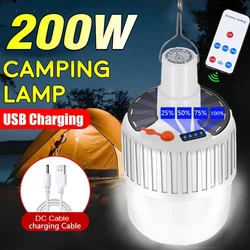 Solar Light Bulb Camping Solar LED Light USB Rechargeable 5Lighting Modes Tent Hanging Bulb for Outdoor Hiking Emergency Outage