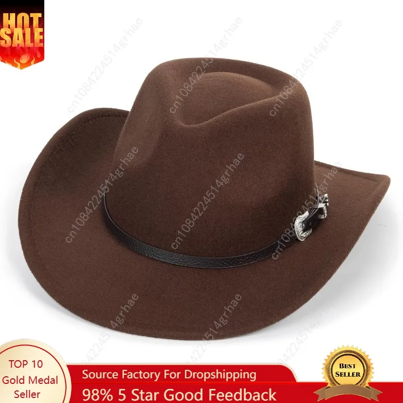 

Kids-Cowboy-Bull-Head-Hats Boys Girls Western-HatsToddler Wide-Brim Classic Felt Fedora Cowgirl Hat for 2-6 Years