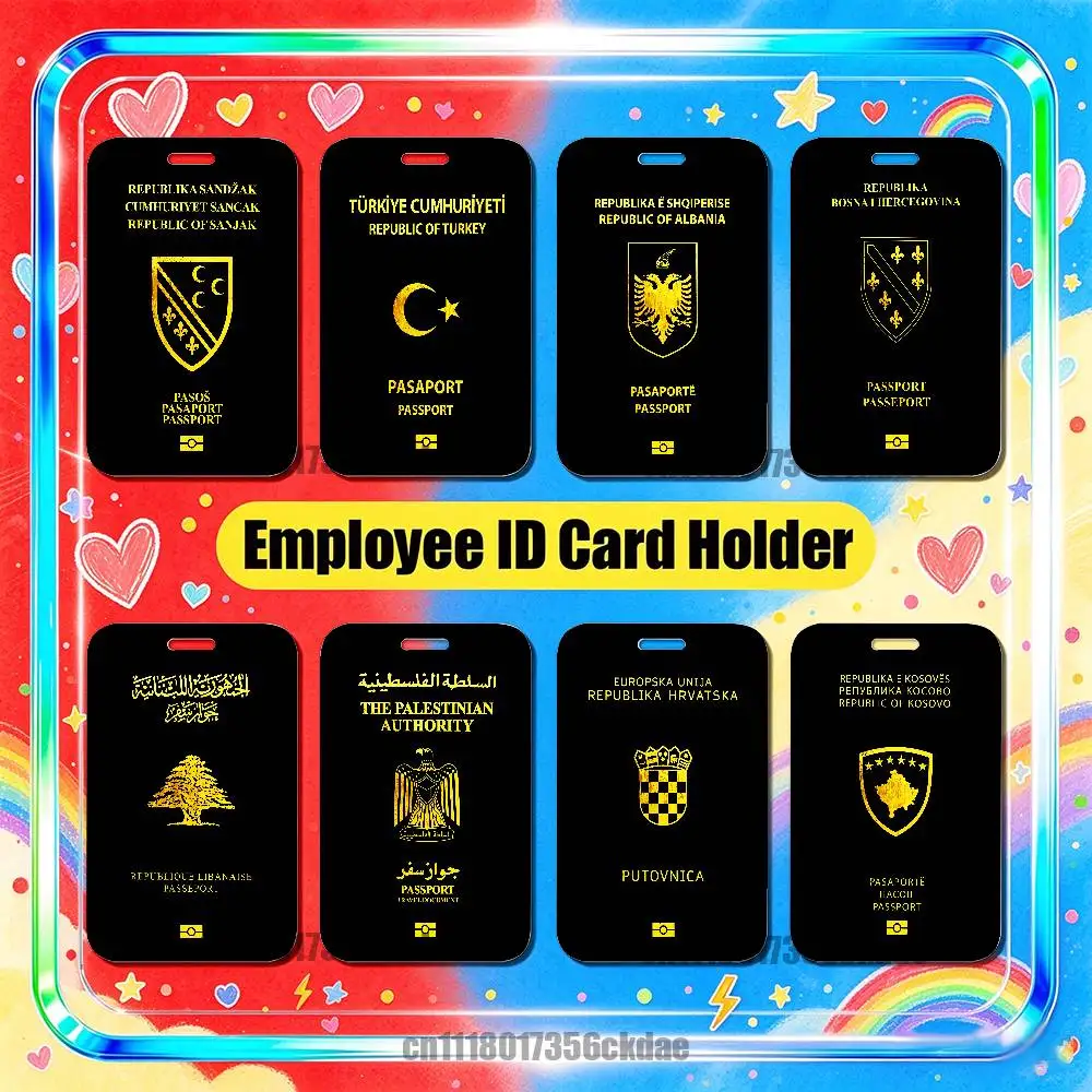 Morocco Palestine Sandzak Serbia Kosovo Turkey Albania Passport Employee ID Card Holder Badge Bank Work Credit Decoration Case