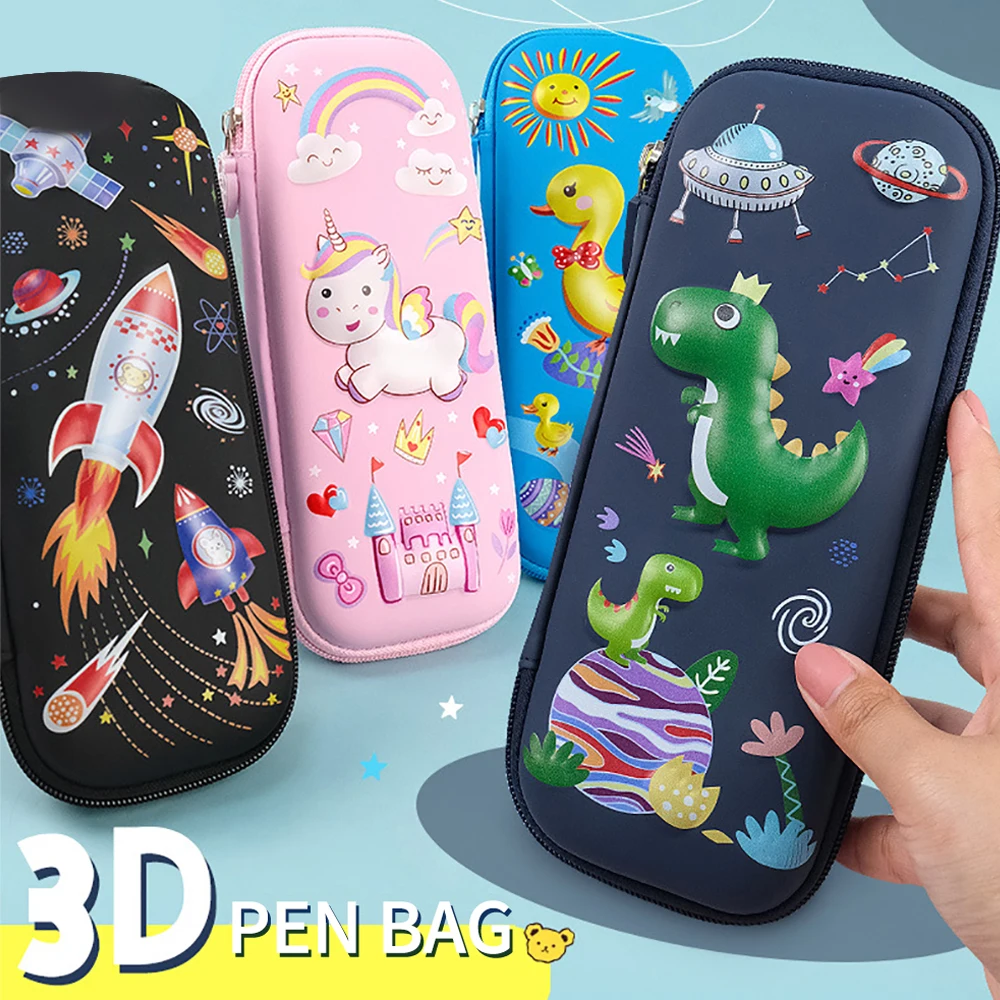 ثلاثية الأبعاد إيفا سعة كبيرة مقلمة حامل قلم لطيف حقيبة أقلام رصاص من الكارتون للفتيات صبي أطفال مدرسة القرطاسية صندوق رصاص pencelcase