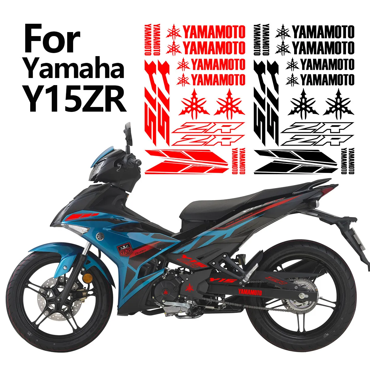 

UV Printed Decorative Logo Motorcycle Stickers Decals for Yamaha Y15ZR NMAX 155 XMAX 300 TMAX 560 Scooter