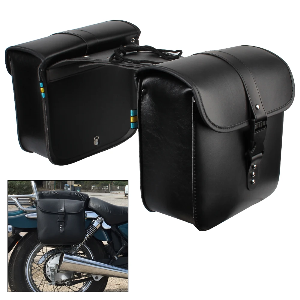 Motor Tail Luggage Suitcase PU Leather Motorcycle Storage Tool Bag Motorcycle Riding Travel Tank Bag Side Luggage Saddle Bag