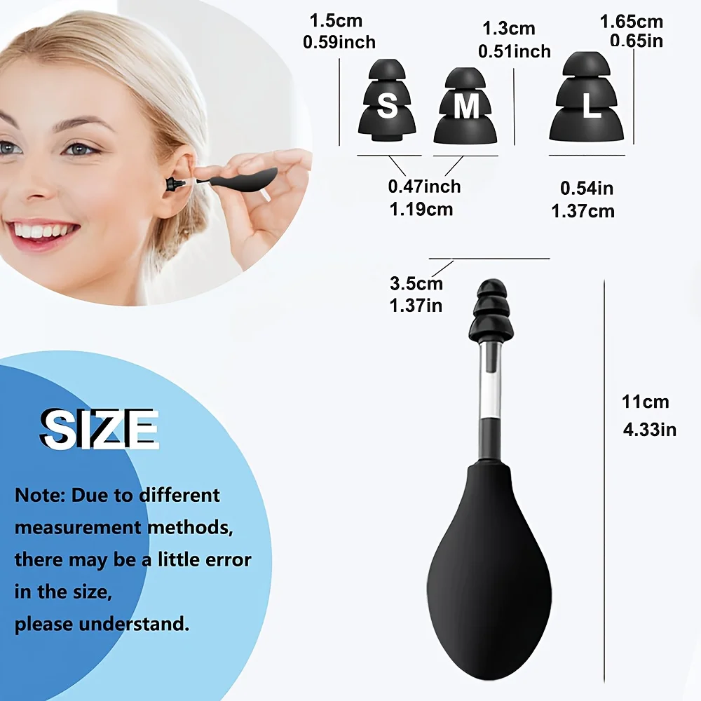 

Soft Silicone Ear Pressure Suction Device, Portable Relief Tool for Migraine, Headache and Ear Discomfort