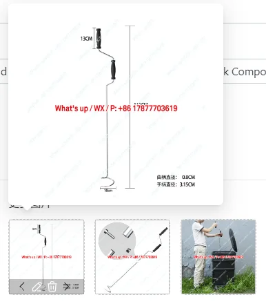 Split Solid Stainless Steel Compost Turning Stirring Crank Composting Tool Spiral Stirring Rod
