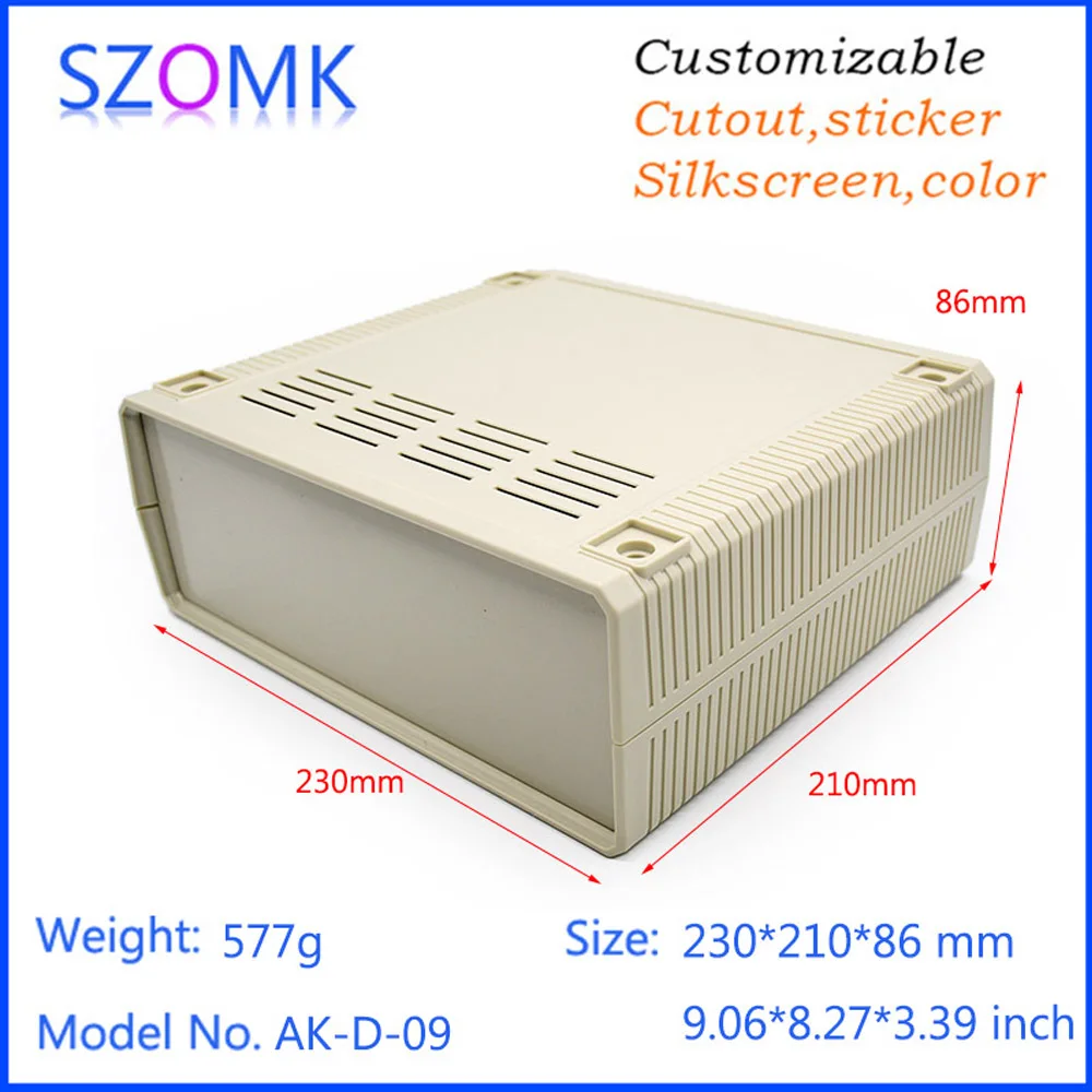 

Electrical cabinet plastic enclosure for pcb (4 pcs) 230*210*86mm plastic device box black plastic project boxes