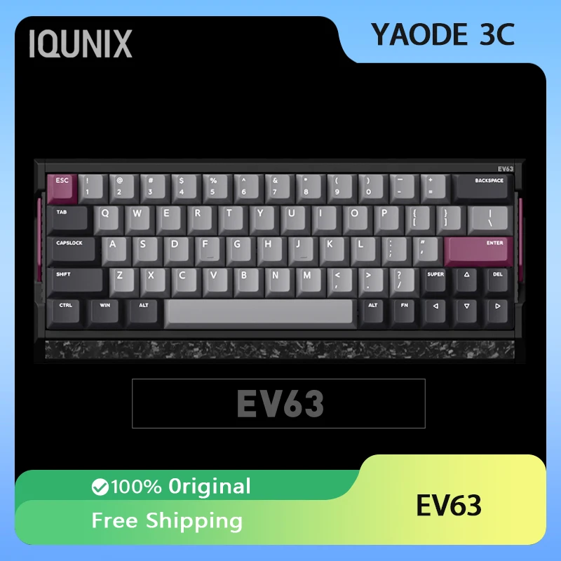

IQUNIX EV63 Клавиатура с магнитным переключателем RGB Custom 0,01 мм RT 8 кГц Скорость опрокидывания с ЧПУ Алюминиевый корпус Геймерская клавиатура Аксессуары для ПК