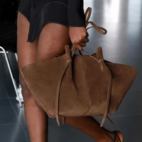 Custom Name Initials Large Capacity Faux Suede Tote Bags For Women Luxury Designer Handbags Purses 2024 New In Underarm Shoulder - Image 3