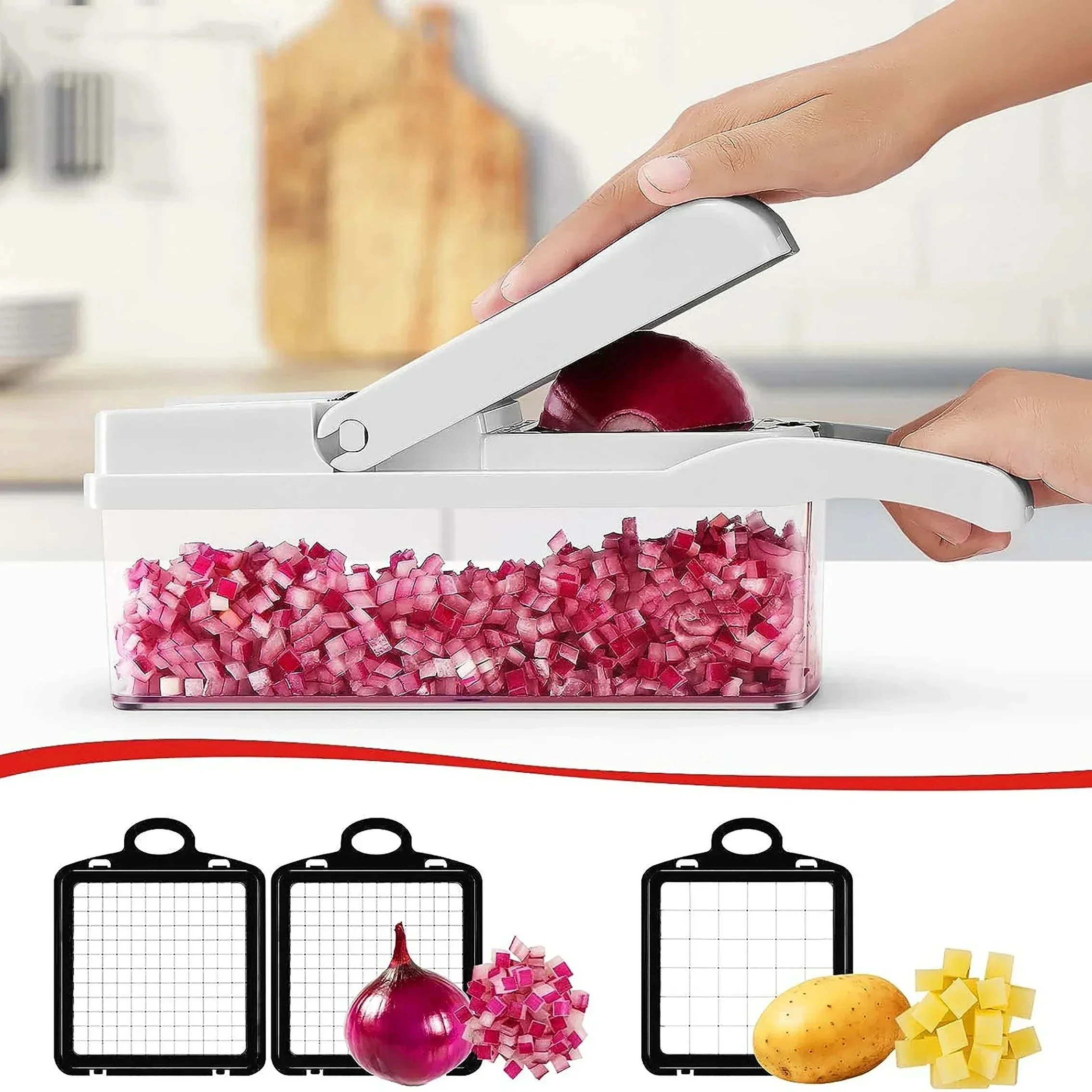 Vegetable Chopper Multifunctional 15-Pack Various Onion Cutter Food Graters Chopper Slicer Dicer Detachable Kitchen Accessories