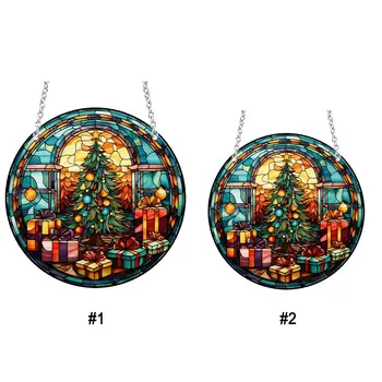 陽光捕捉器面板 陽光捕捉器 牆掛裝飾 壓克力家居裝飾面板 彩色聖誕場景 窗牆掛飾品 8 最佳銷售 亞克力牆飾 - №5