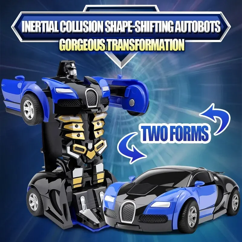 

Transform CarRobot Model Car.Automatic Deformation Push and Go Car Vehicle Toy Race Car.Toys Easter Gifts for Boys