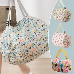 Big Folding Shopping Bag Foldable Reusable Grocery Bag Portable One Shoulder Handbag For Travel Groceries market Storage Bag