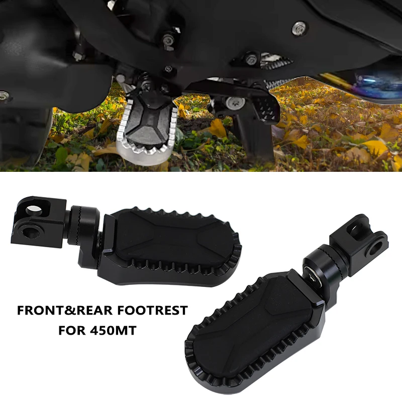 450MT Front&Rear Motorcycle Adjustable Rotatable Footrest Passenger Foot Pegs Rests For CFMOTO 450mt MT450 450 MT 2024 2025