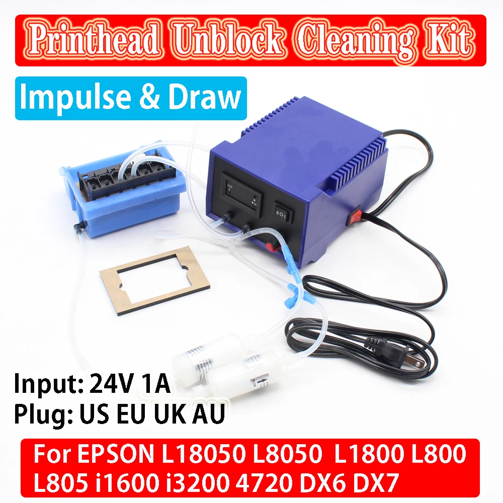 DTF Ink Printhead Clogged Wash Machine Cleaning Unblock Kit For Epson DX6 4720 i3200 L1800 L805 1390 L800 Print Head Washer