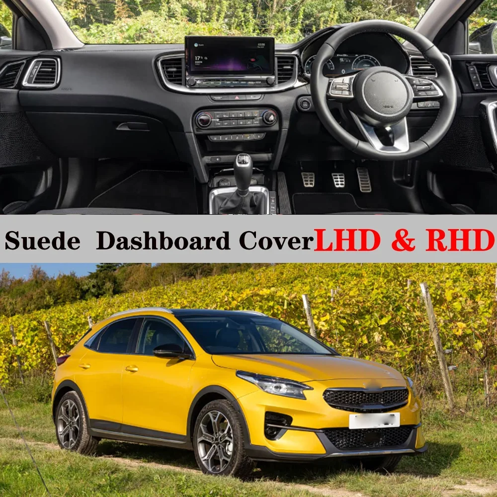 Suede Leather Dashmat Dashboard Cover Pad Dash Mat Protective Carpet Car Accessories For KIA CEED XCEED GT 2021 2022 2023 - 2025