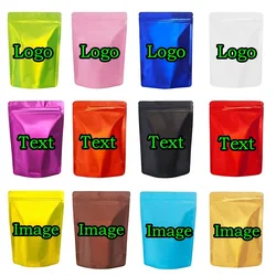 100PCS Stand-up Matte Aluminum Foil Ziplock Packaging Bag DIY Custom Logo Matcha Coffee Powder Snack Tea Nuts Sugar Gift Pouches
