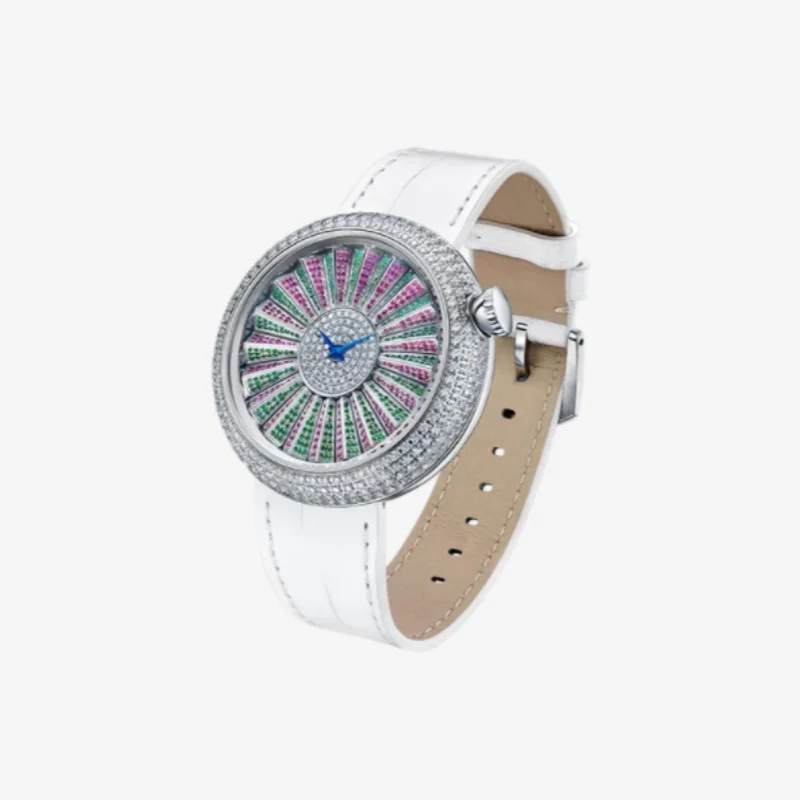 88888 The Great Qin Empire Customized, Bright Series 820 Leather Women's Quartz Temperament Fashion Rotary Watch