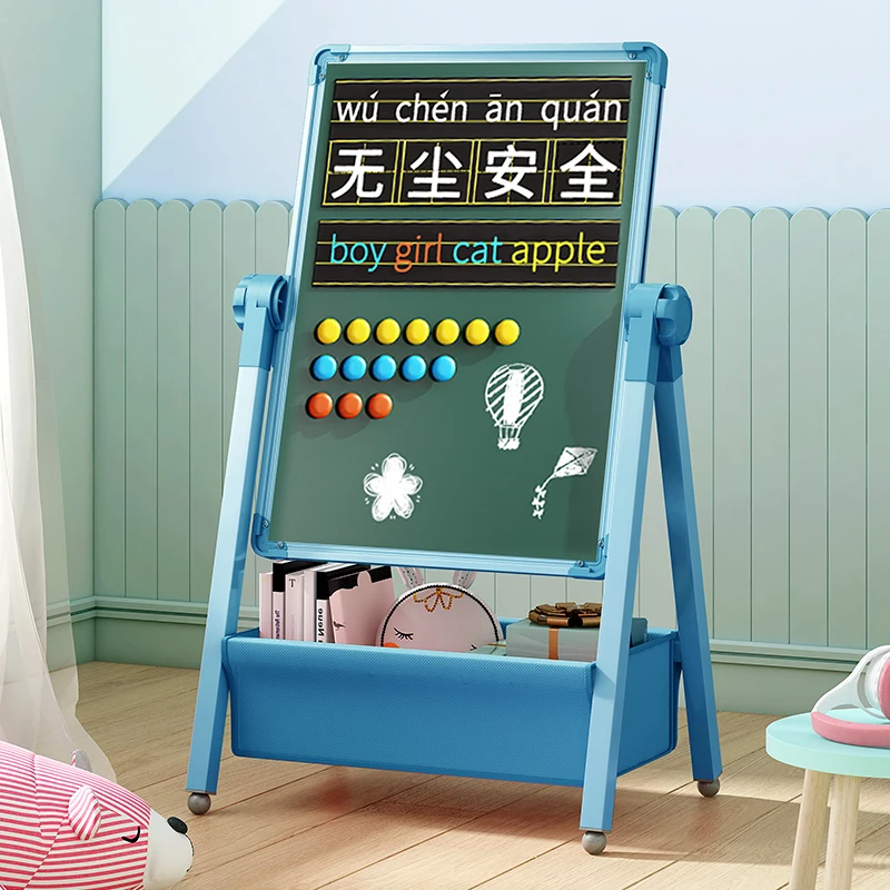 Children's drawing board, magnetic double-sided teaching board for babies, home small blackboard, stand type coloring, doodling