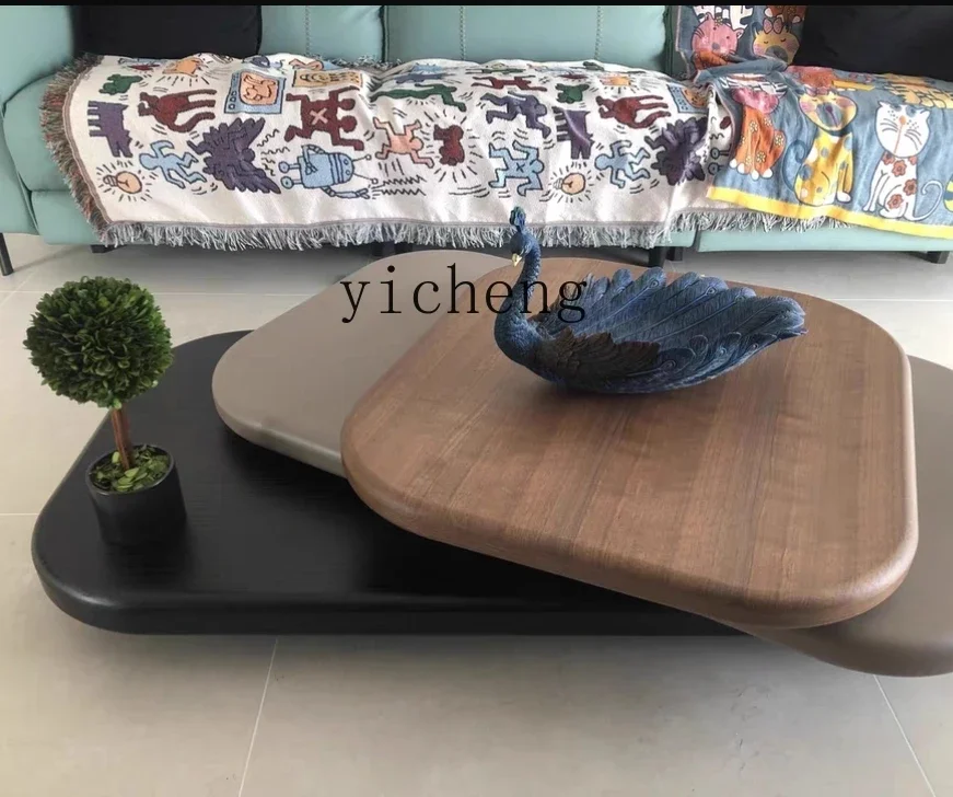 

Rotating Coffee Table Villa Italian Minimalist Creative Floating Large Apartment Tea Table High-end Feel