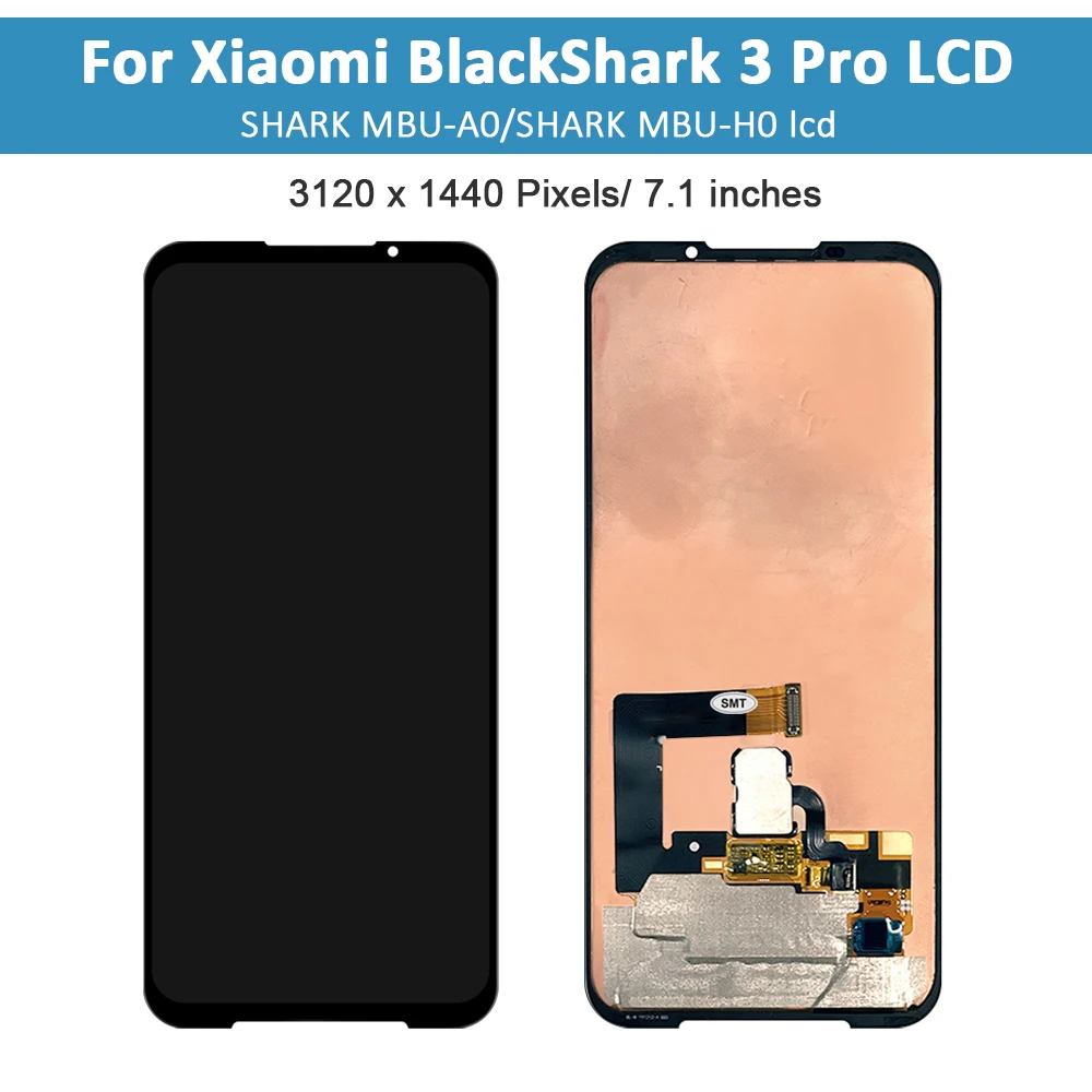 Amoled 7.1'' LCD For Xiaomi Black Shark 3 Pro LCD Display Touch Screen Digitizer Assembly For BlackShark 3 Pro SHARK MBU-A0 H0