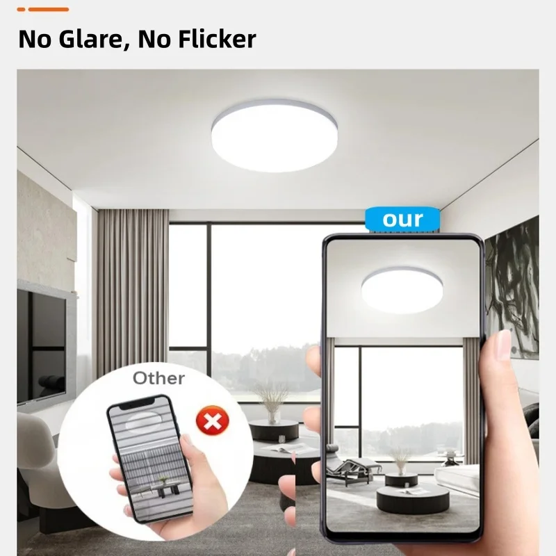 Circular LED Ceiling Light Bedroom Balcony Indoor Lighting Cold White Warm White 18W 24W 36W 48W Ceiling Lights AC85-265V image 5