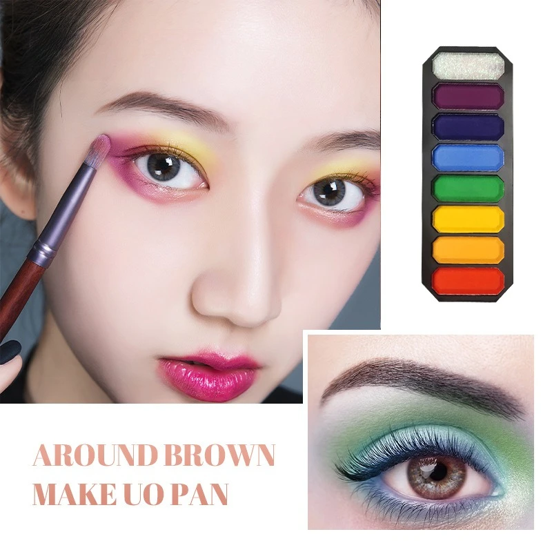 لوحة ظلال عيون مكونة من 8 ألوان لعيد الميلاد، تصميم لوحة مفاتيح غير لامع، لمسة نهائية لامعة للغاية، ملابس تدوم طويلاً لمكياج الحفلات